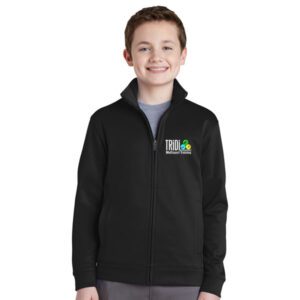 Youth Black Sport-Wick® Fleece Full-Zip Jacket