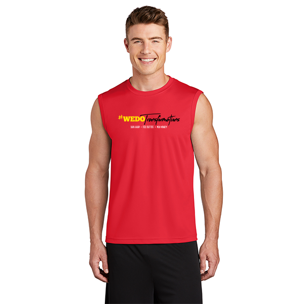 Mens Sleeveless Drifit Workout Red Shirt ST352