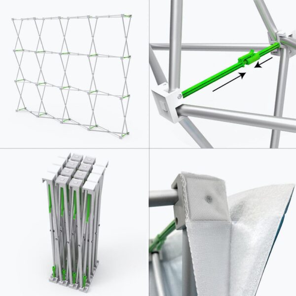 10ft Straight Velcro Fabric Pop Up Display (Hardware Only)