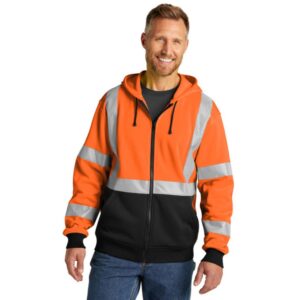 CornerStone ANSI 107 Class 3 Heavy-Duty Fleece Full-Zip Hoodie Style: CSF300