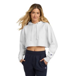 Champion® Women’s Reverse Weave® Cropped Cut-Off Hooded Sweatshirt Style: RW01W